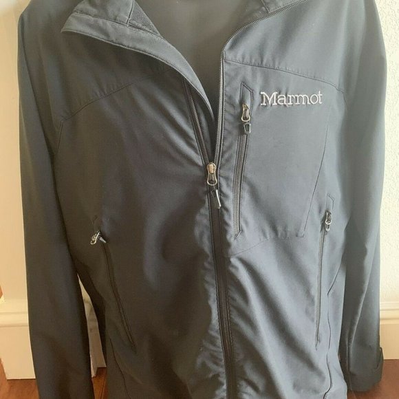 Marmot Bero Softshell Jacket Men’s size Large Windproof Black L900936 M3A - Picture 2 of 10